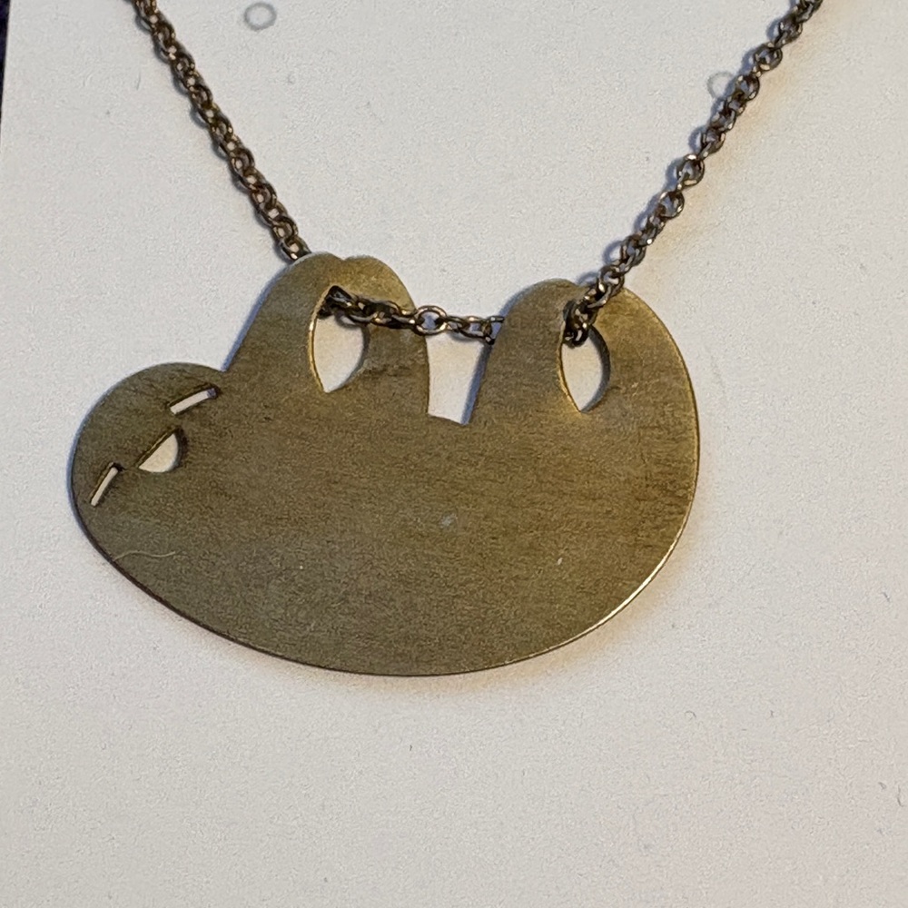 Sloth Pendant Necklace for Sloth Lovers silver